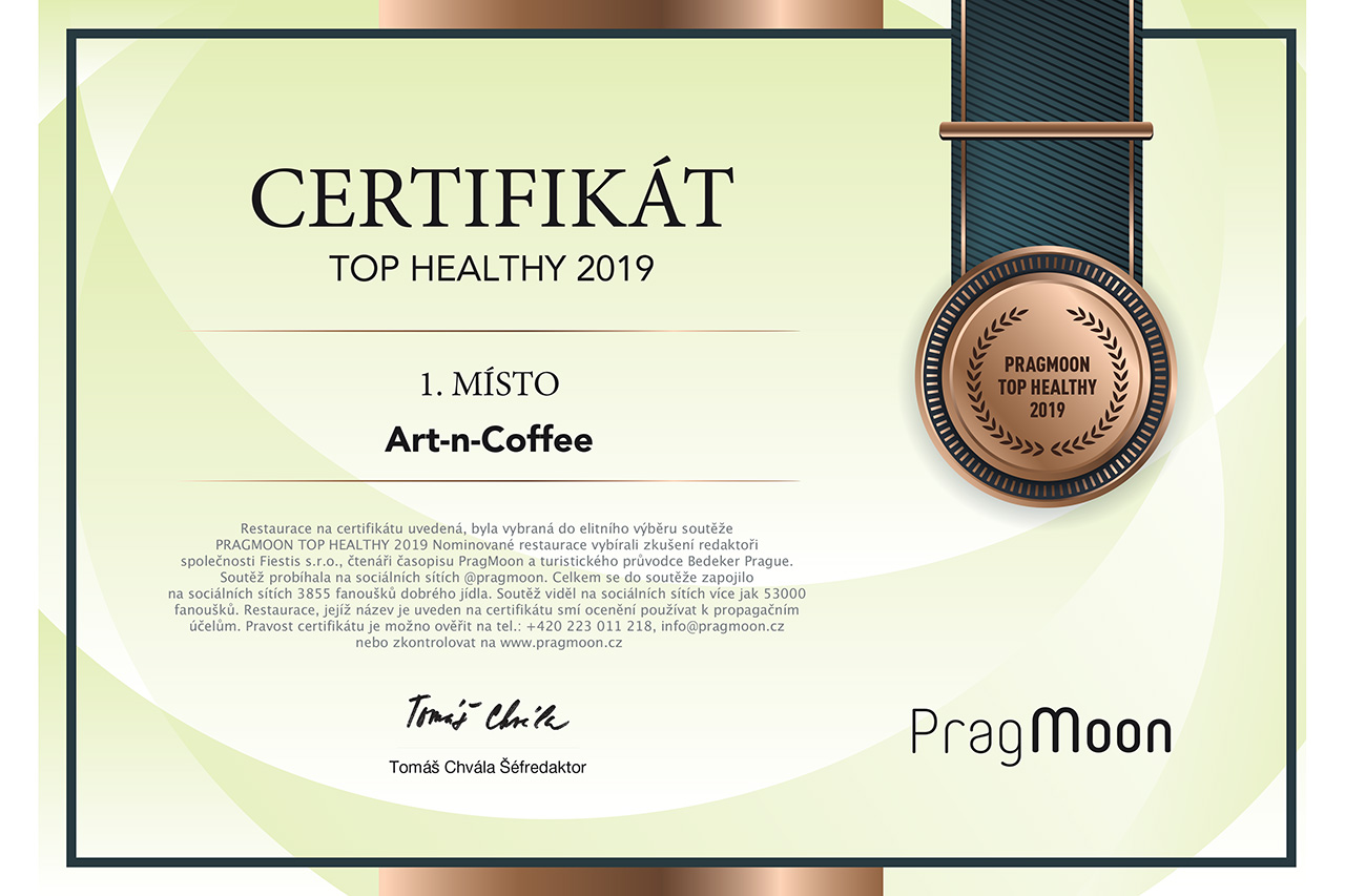 Art-n-Coffee zvítězila v soutěži PRAGMOON TOP HEALTHY 2019