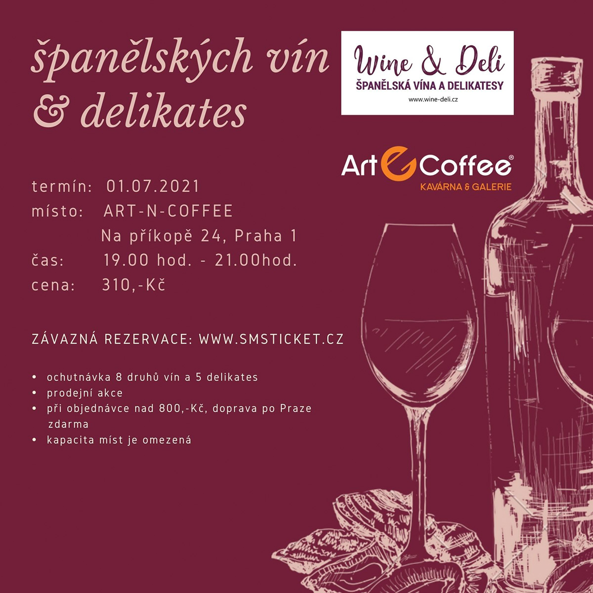 Degustace španělských vín v Art-n-Coffee