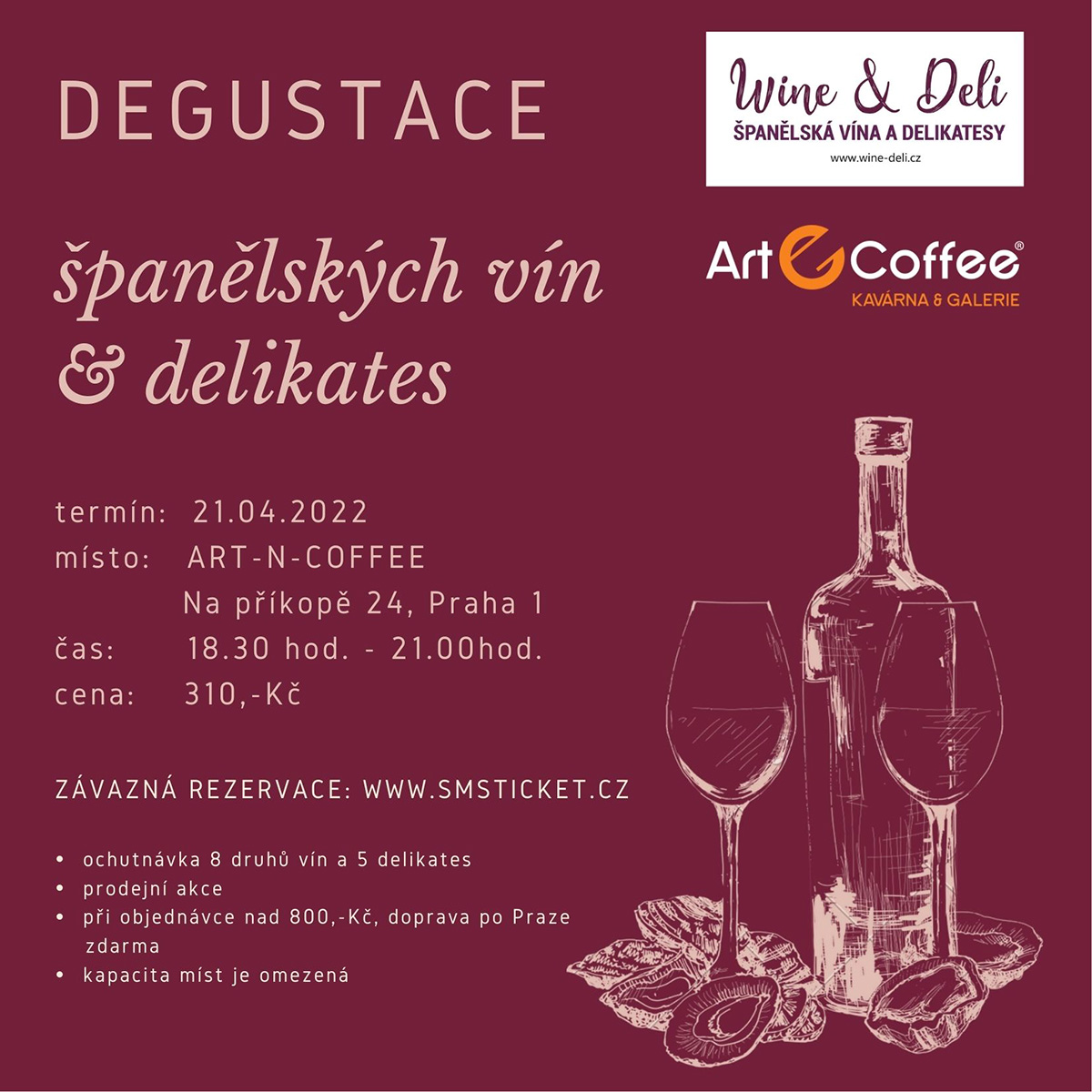 Degustace španělských vín v Art-n-Coffee